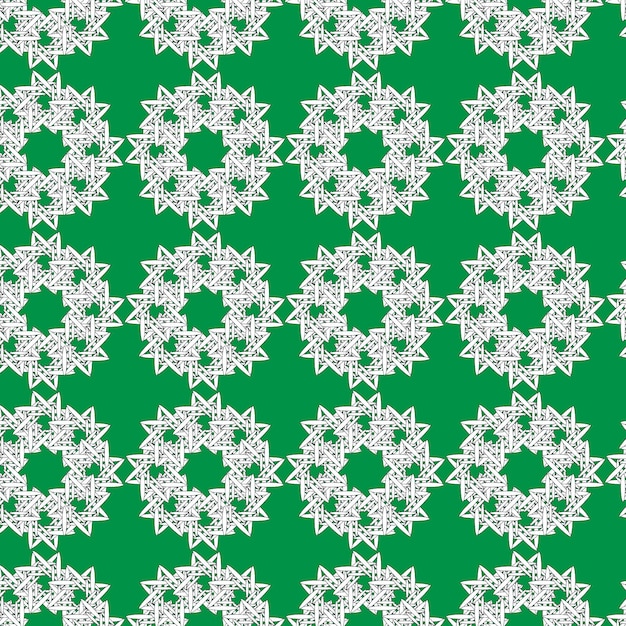 Seamless pattern with white stars on a green background vector illustration stock illustration