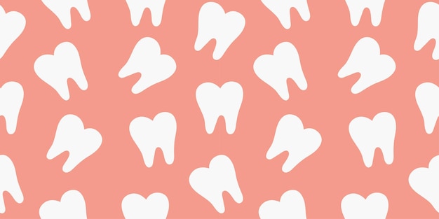 Seamless pattern with white teeth White teeth icons Vector illustration