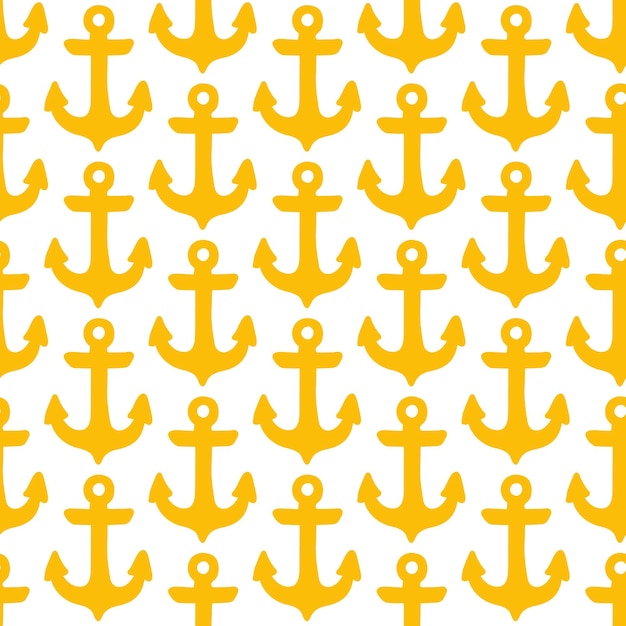 Vector seamless pattern with yellow anchors