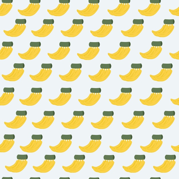 Seamless pattern with a yellow banana on a blue background