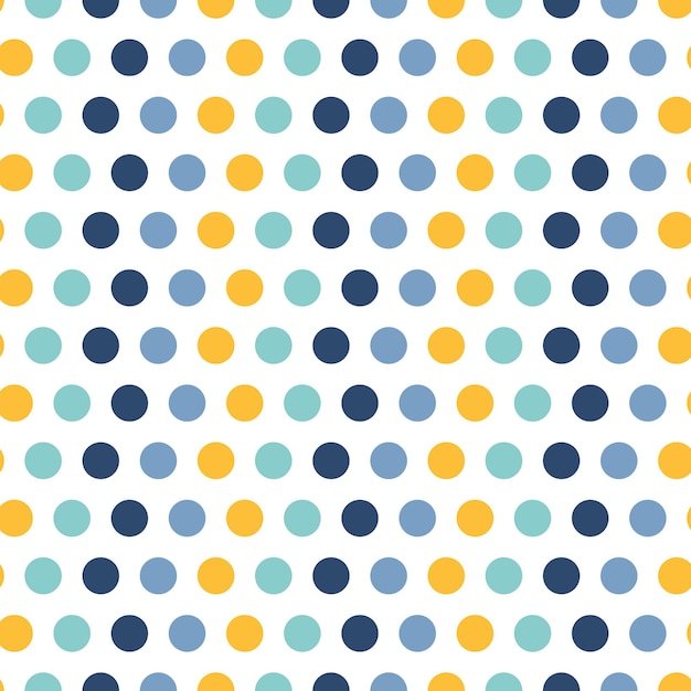黄色と青の円とのシームレスなパターン