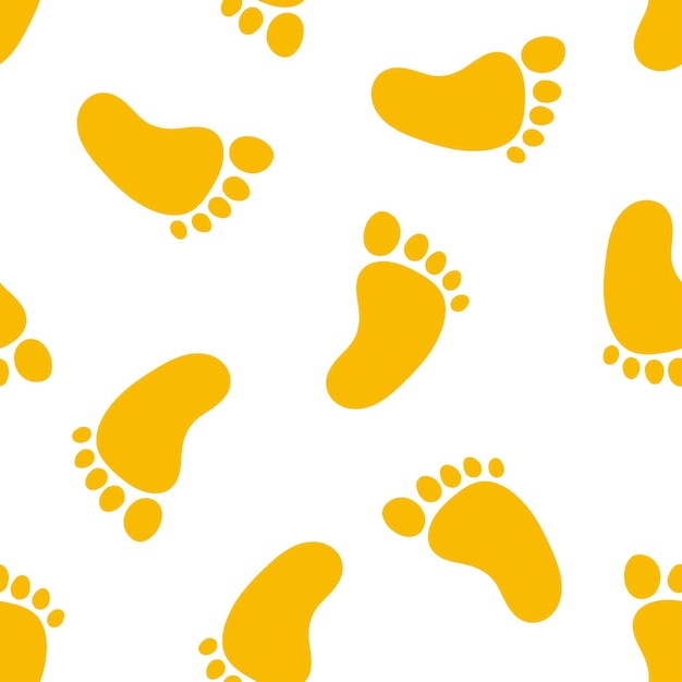 Seamless pattern with yellow human feet