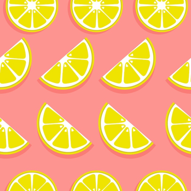 Seamless pattern with yellow lemons