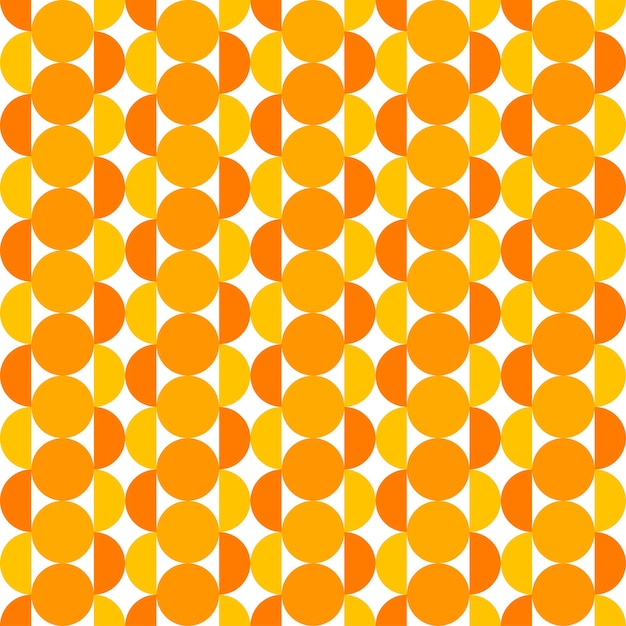 黄色とオレンジ色の円とのシームレスなパターン