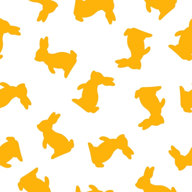 Seamless pattern with yellow rabbit shape