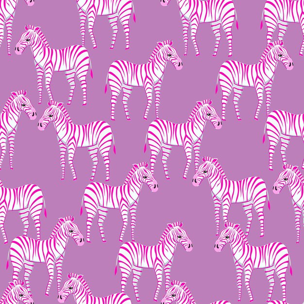 Vector seamless pattern with zebras