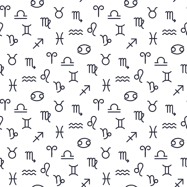 Vector seamless pattern with zodiac signs