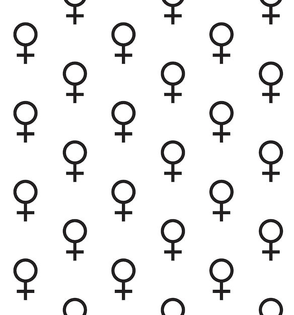 Vector seamless pattern of woman symbols