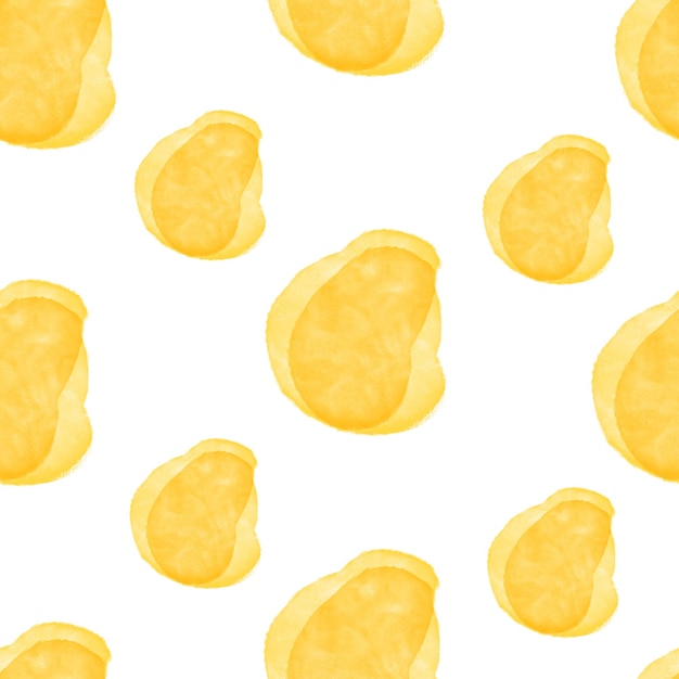 Seamless pattern Yellow abstract digital watercolor stain