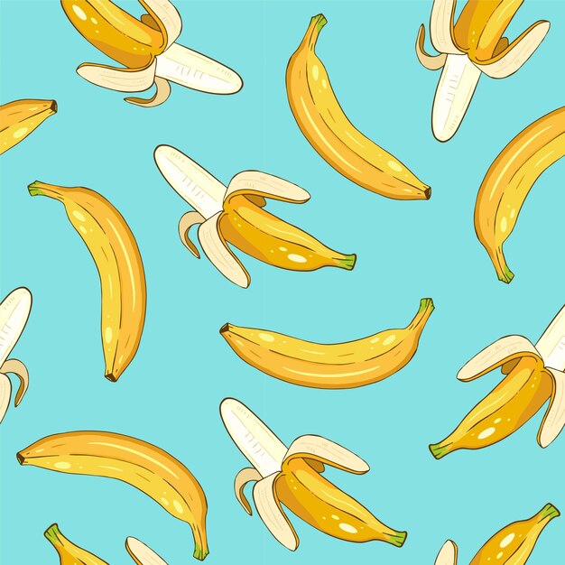 Seamless pattern of yellow bananas