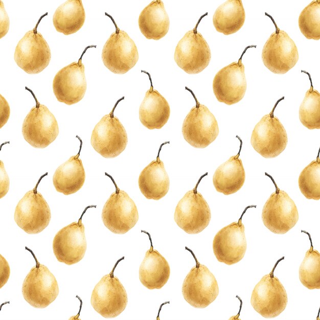 Seamless Pattern Yellow Chinese pear