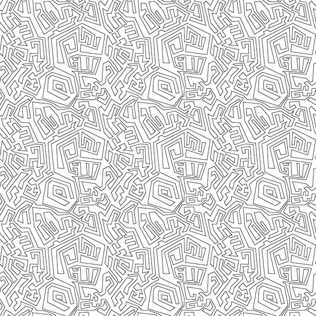 Seamless pattern zentangle ornament coloring book page