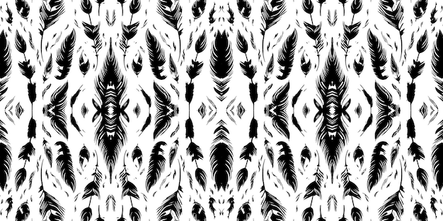 A seamless patterngeometric tribalgeometric batik ikataztec styleethnic boho seamless pattern