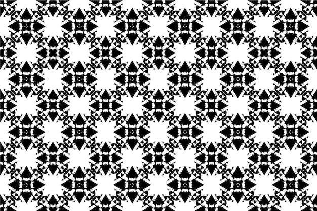 A seamless patterngeometric tribalgeometric batik ikataztecblack and white seamless pattern