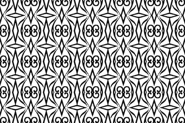 A seamless patterngeometric tribalgeometric batik ikataztecblack and white seamless pattern