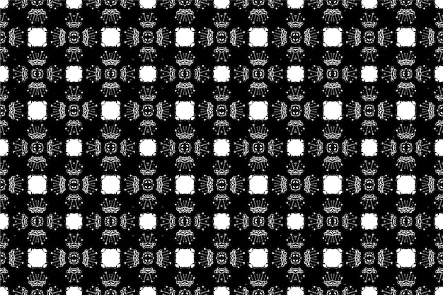 A seamless patterngeometric tribalgeometric batik ikataztecblack and white seamless pattern