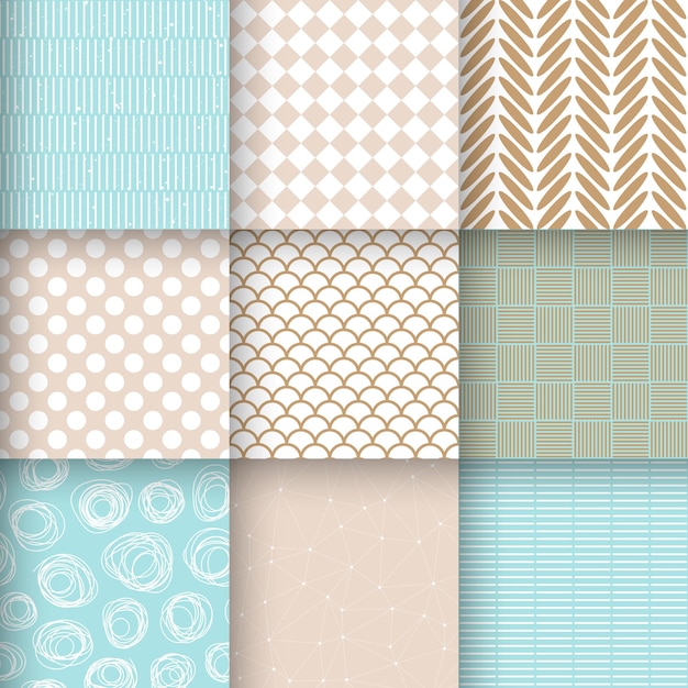 Vector seamless patterns abstract pastel colors vector