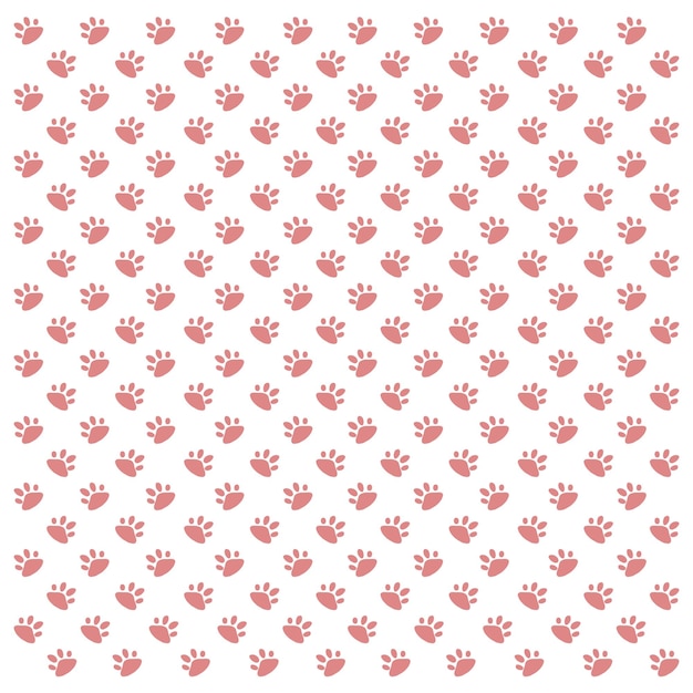 Seamless patterns of pink cat paws