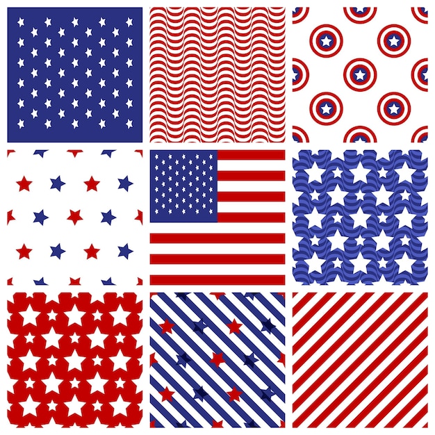 Seamless patterns in traditional american colors