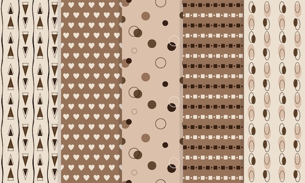 Seamless Patterns with Coffee Color Pallete