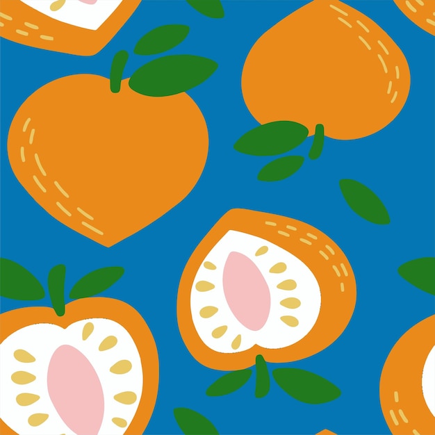 Seamless peach pattern colorful background