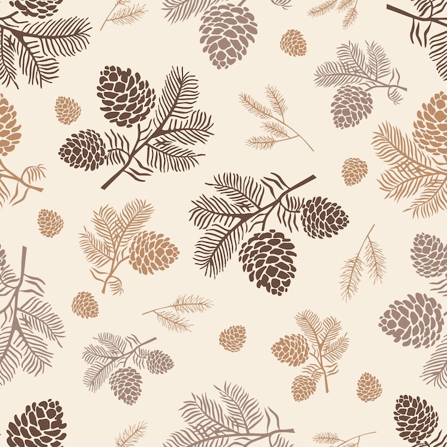 Vector seamless pine cone pattern design for background wallpaper clothing wrapping fabric