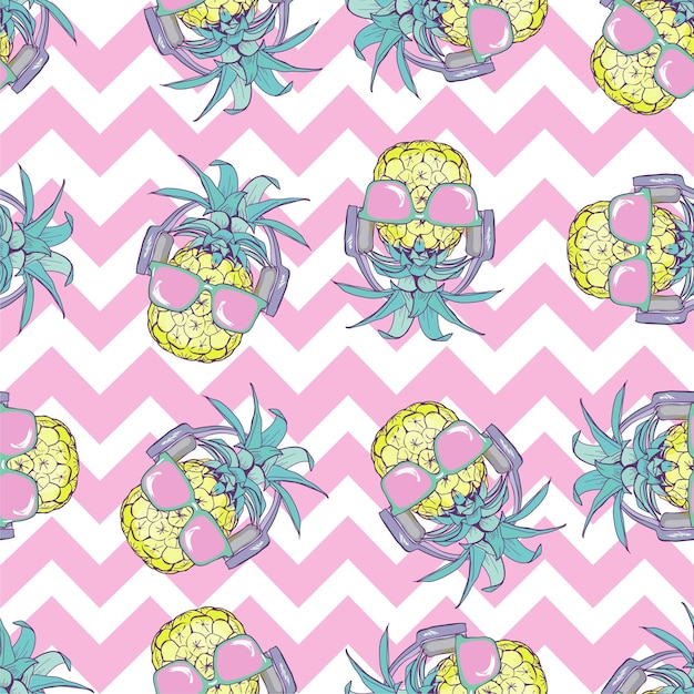 Seamless pineapple pattern vector illustration