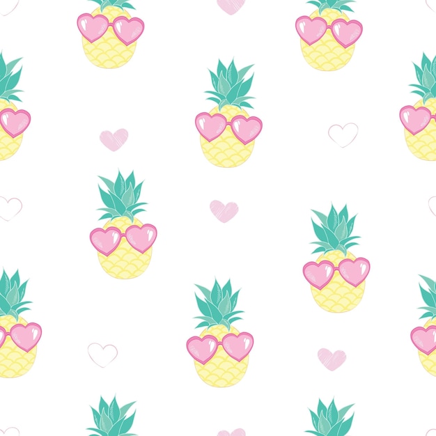 Vector seamless pineapple pattern vector illustration