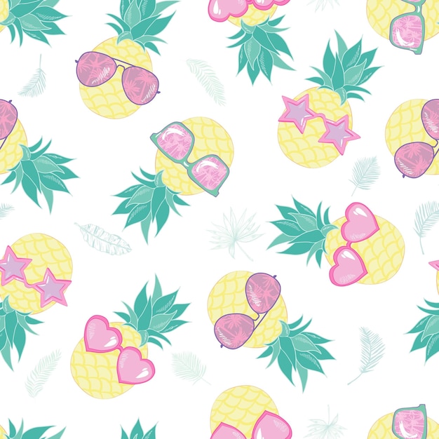 Seamless pineapple vector illustration pattern