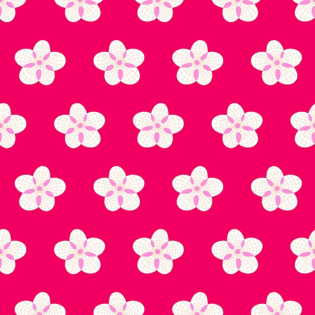 Seamless pink flower with lines rapport Perfect for illustrations and customizations