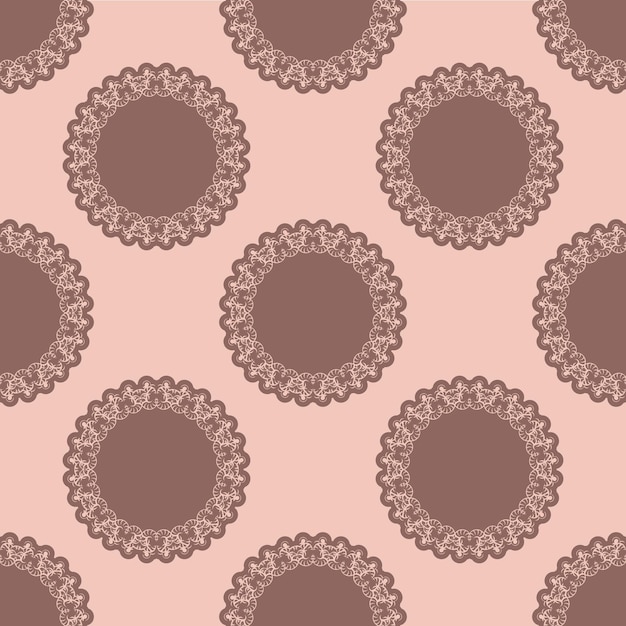 Vector seamless pink pattern with vintage ornament