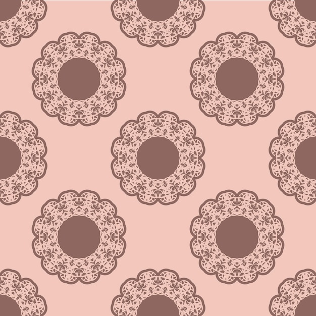 Vector seamless pink pattern with vintage ornament