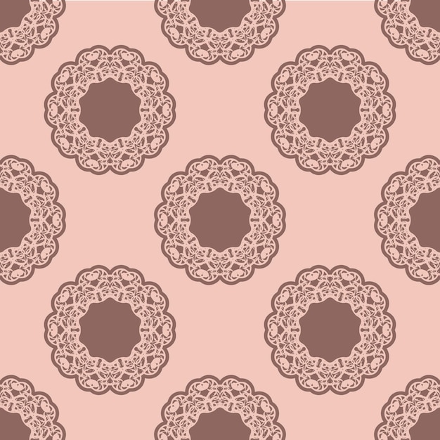 Vector seamless pink pattern with vintage ornament