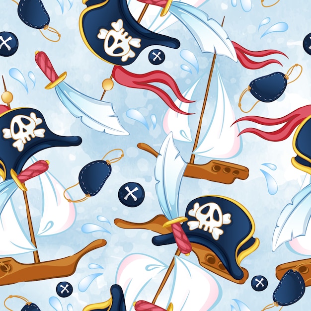 Vector seamless pirate pattern