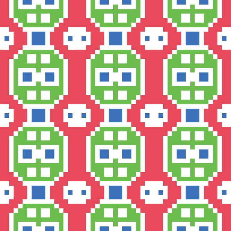 Vector seamless pixel abstract pattern