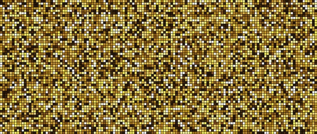 ベクトル シームレスなピクセル化された黄金のテクスチャイエロー ノイズ粒子パターン輝く輝くゴールド モザイク