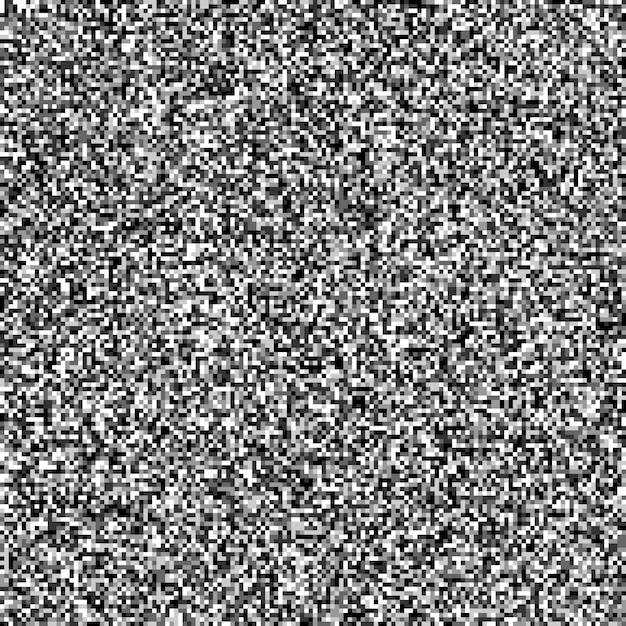 Seamless pixelated tv noise texture. white noise signal grain. television screen interferences