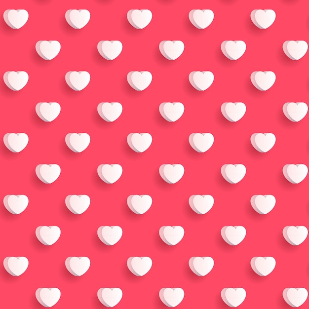 마음으로 원활한 폴카 도트 레드 패턴입니다. 배경 발렌타인 데이