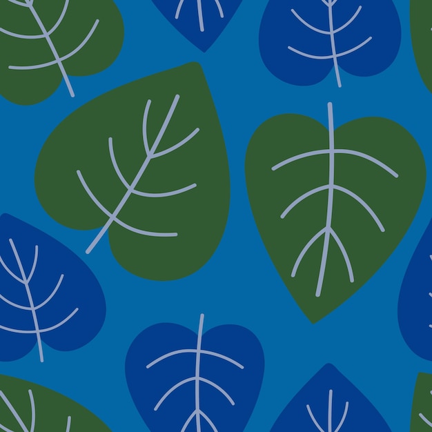 Бесшовный отпечаток с листьями Векторный цветочный узор Ботанический ручной рисунок фона для текстиля