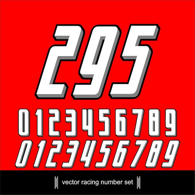 SEAMLESS RACING BACGROUND PATTERN AND RACING NUMBERS SET FOR MOTORSPORT