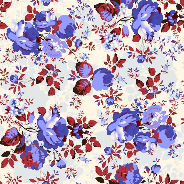 Seamless random flower pattern background materials for women clothes wallpaper digital printing tex