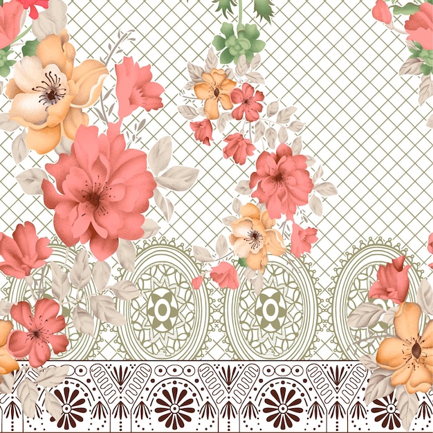 Vector seamless random flower pattern background materials for women clothes wallpaper digital printing tex