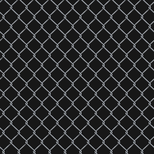 Seamless  realistic chain link fence background.  