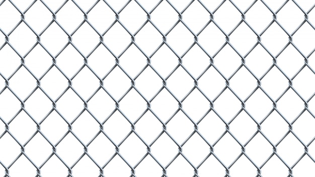 Vector seamless  realistic chain link fence background.