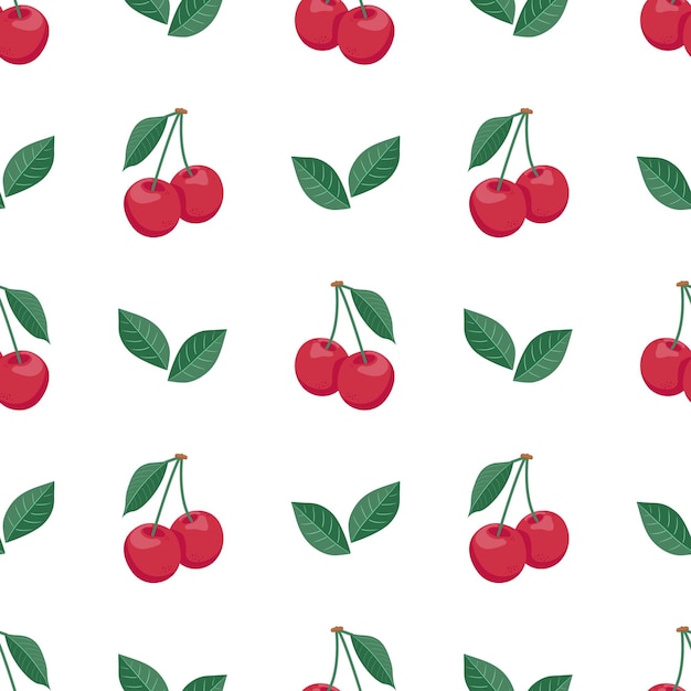 Seamless red cherry pattern design