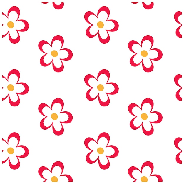 無縫の赤い花のパターン