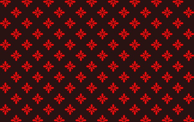 Seamless Red Flowers Pattern