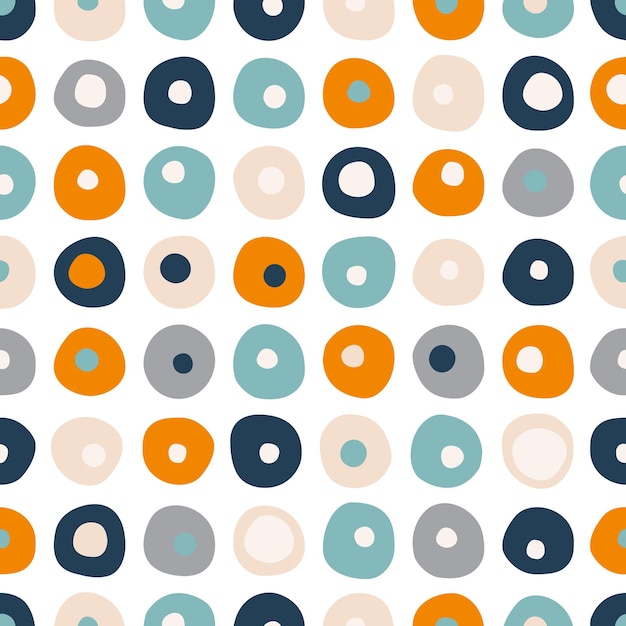 Seamless repeat pattern of color circles dots vector