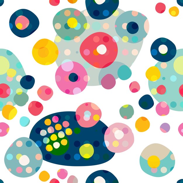 Seamless repeat pattern of colorfull circles dots Vector