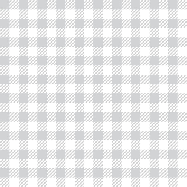 Vector seamless repeating light gray and white buffalo plaid pattern